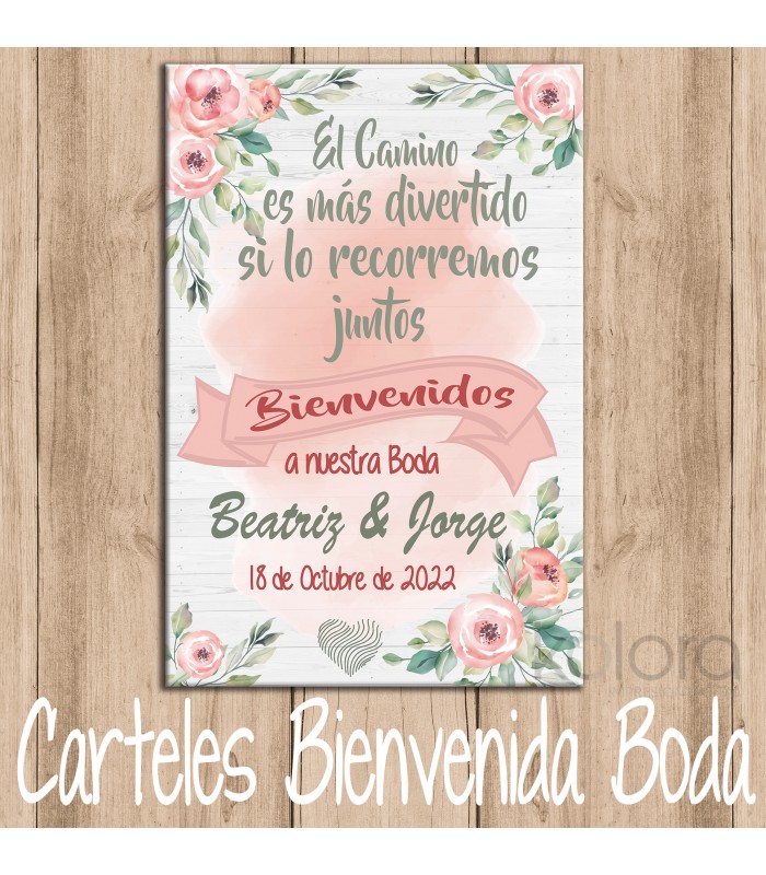 CARTEL BIENVENIDOS A MI COMUNIÓN ROSA - Regalos para Eventos