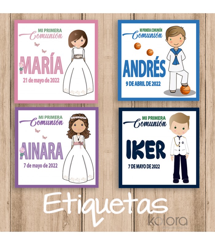 Etiquetas para Regalos de Comunión