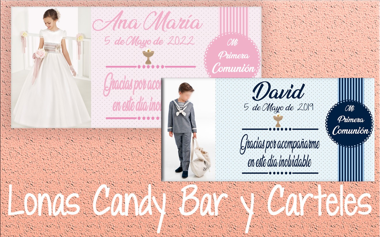 LONAS CANDY BAR Y CARTELES